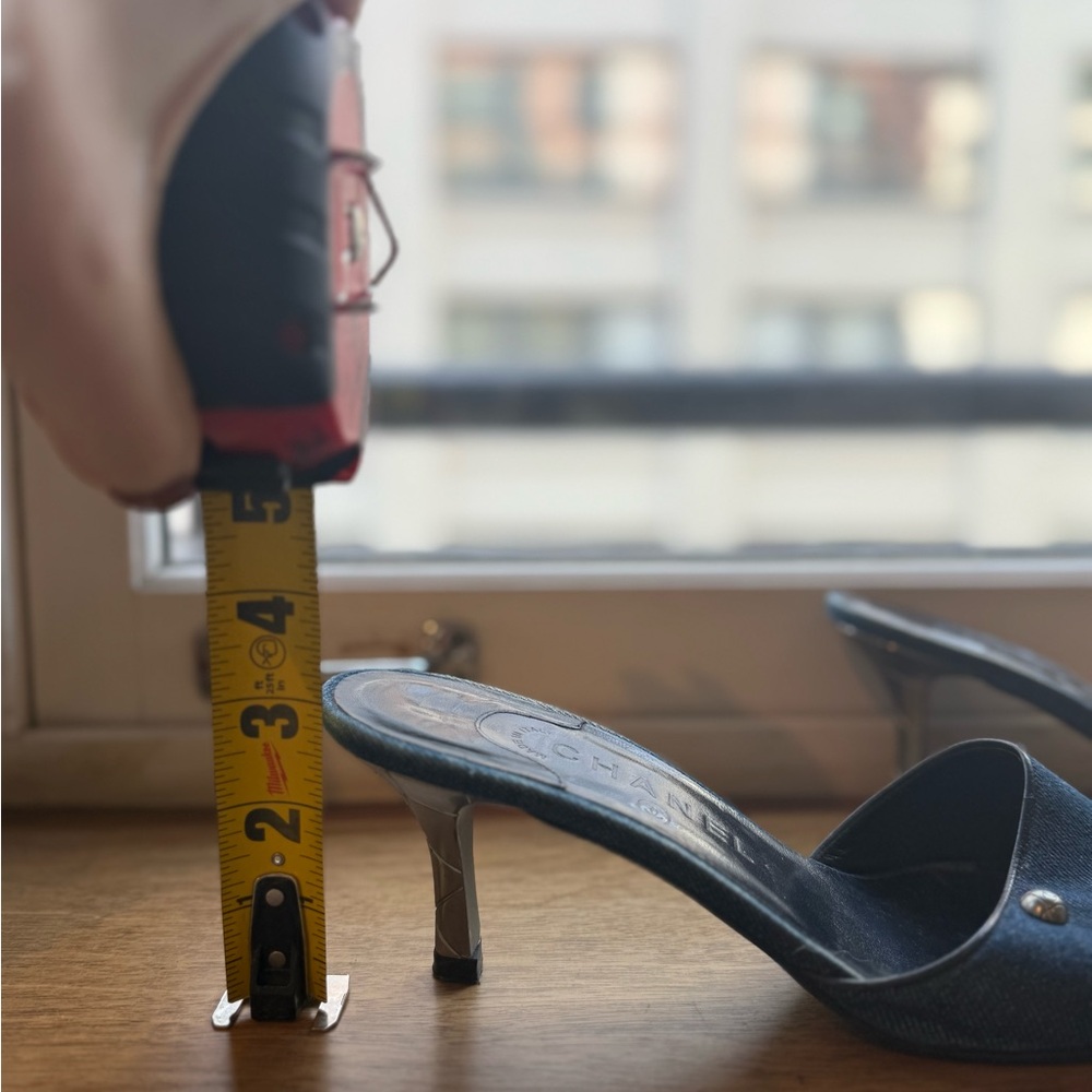 Vintage Chanel Denim Heels - Picture 10 of 14